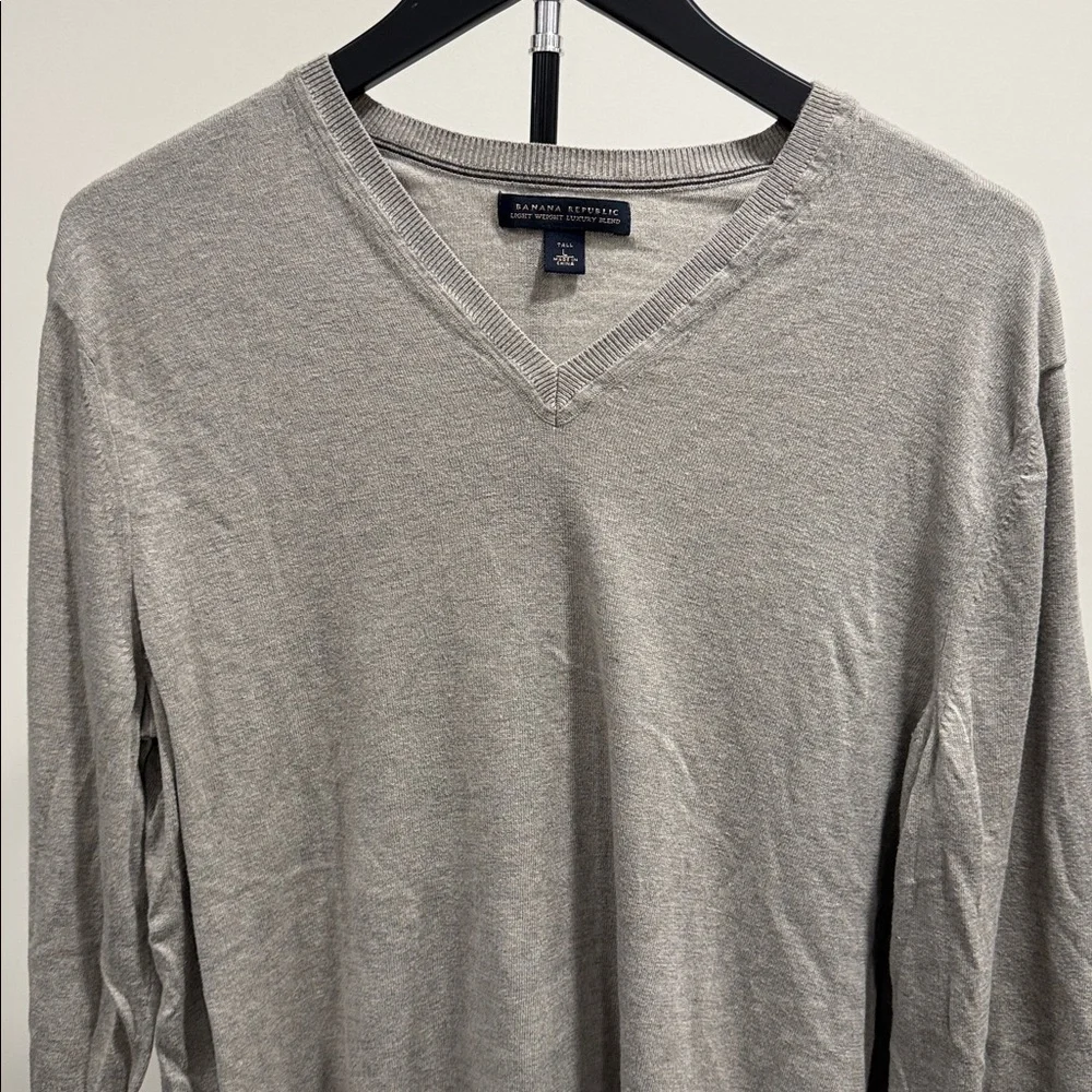 Banana Republic Men's Silk Cotton Cashmere Classy Stylish V-Neck Sweater Size L